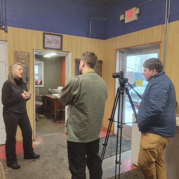 Angela recording video
